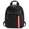 Vintage Minimalist Striped Leather Backpack Mini Men Backpack Black 6227822