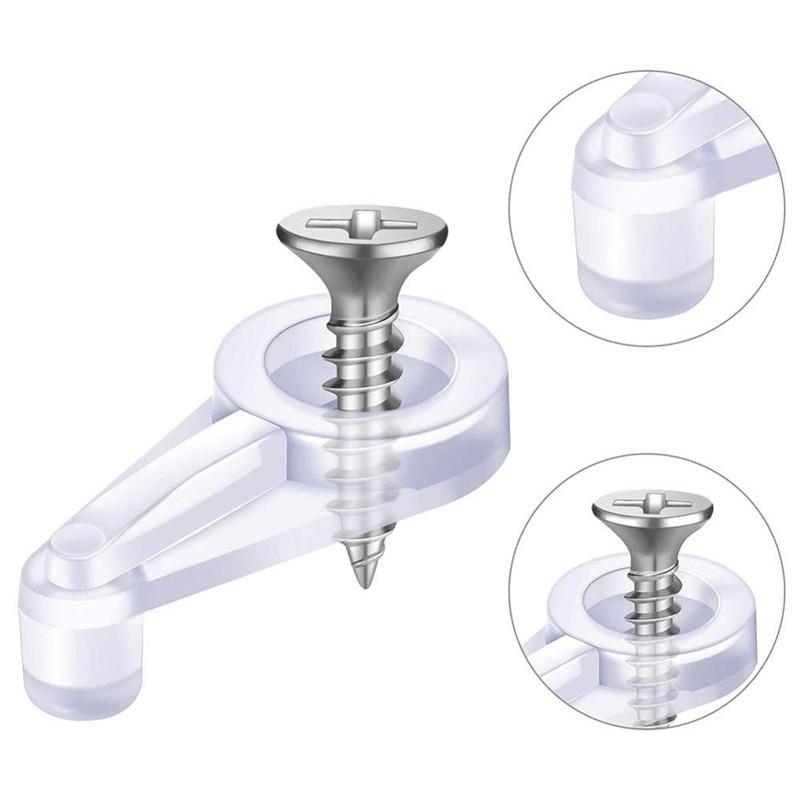 Mirror Clips Transparent Plastic Glass Panel Retainer Clips Cabinet Door Clips Cabinet Door Accessory For Cabinet Doors Kitchen