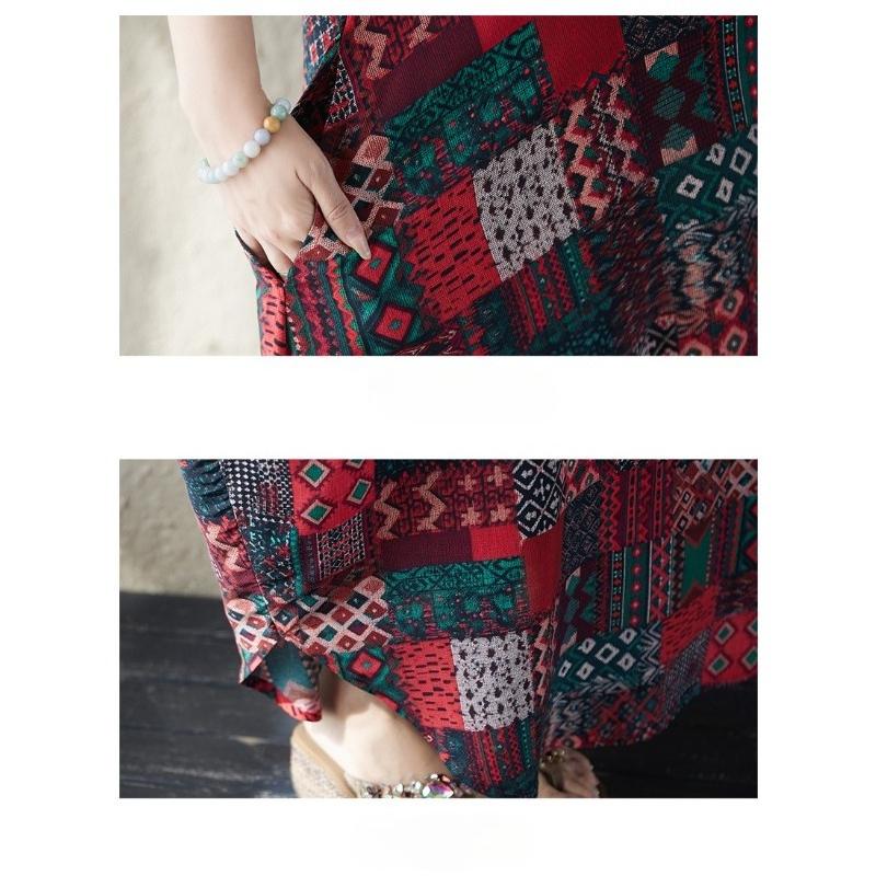 DIMANAF Neues 2026 Damen Übergröße Sommer Strand Dame Langes Kleid Locker Übergröße Maxi Blumendruck Vintage Sommerkleid Kleidung