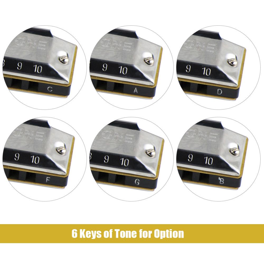 Professional Key of Bb 10 Holes Blues Harmonica Copper Harmonicas with Storage Box