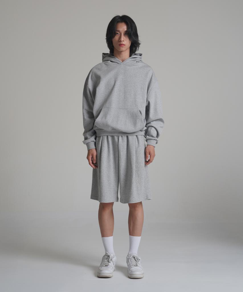 Loose Fit Crop Easy Hoodie - Gray