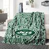 Name Custom NY Jets Print Flannel Blanket High Quality Warm Comfortable Cover for All Seasons Perfect for Gifts Home Decor