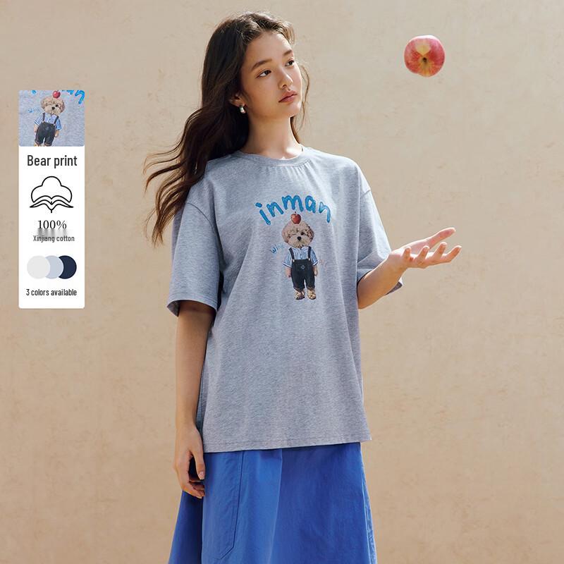 INMAN Casual Bear Print Short Sleeve T-shirt S