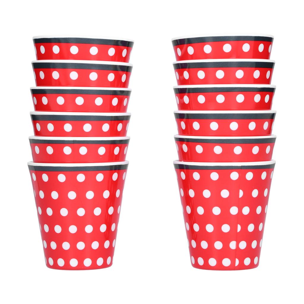 12 buc/Set Cană Melamină Imitație Porțelan Cană Băuturi pentru Restaurant Student Școală Roșu