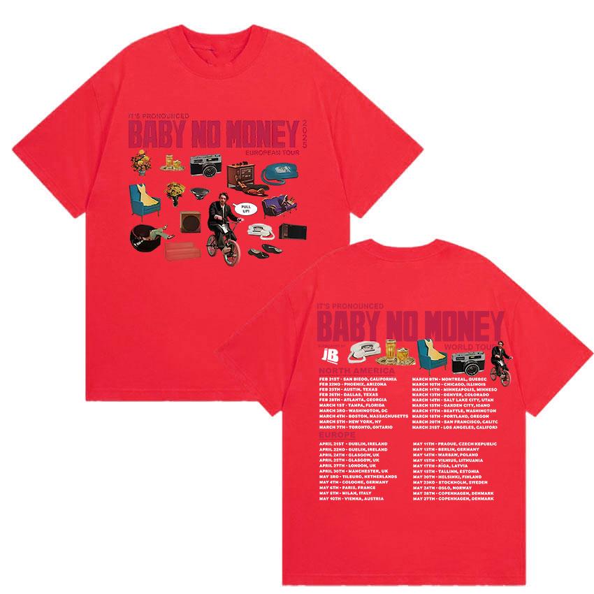 

Rapper Bbno Its Pronounced Baby No Money World Tour T Shirts Unisexs Hip Hop Fashion Cotton Short Sleeve TShirt Streetwear S
