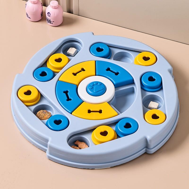 

Puppy IQ Food Dispenser Slowly Eating NonSlip Bowl Pet Cat Dogs Training Game Dog Puzzle Toys Slow Feeder Interactive Increase синій