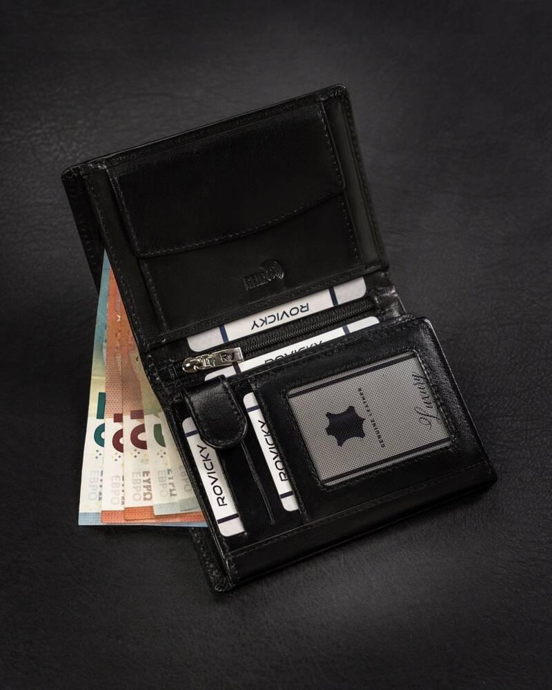 Velká kožená pánská peněženka systém RFID Rovicky