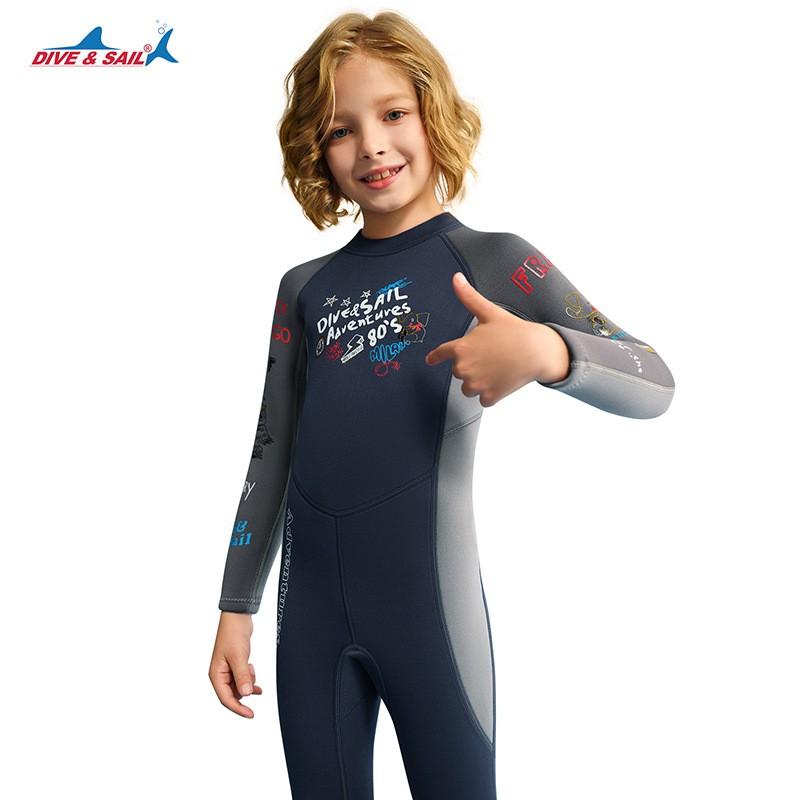 Kids 2.5mm Neoprene Fullsuit Wetsuit Snorkeling Diving Surfing Cold Water Swimming Boys