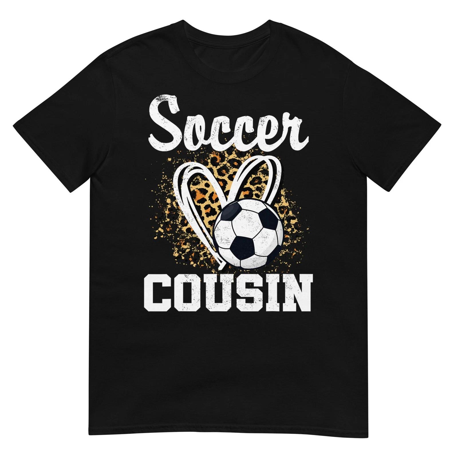 Soccer Cousin Leopard Heart T-Shirt 2XL