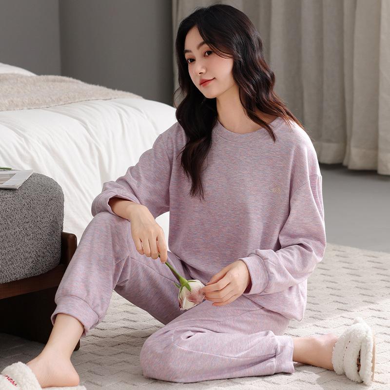 Pajamas Women'S Autumn And Winter Winter Warm German Velvet Long-Sleeved Loungewear Winter Loose Thin Velvet Suit