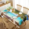Coconut Tree Beach Sunset Print Tablecloth,Washable Table Cloth, Durable Tablecloth Square Rectangle for Dinner Party Decoration