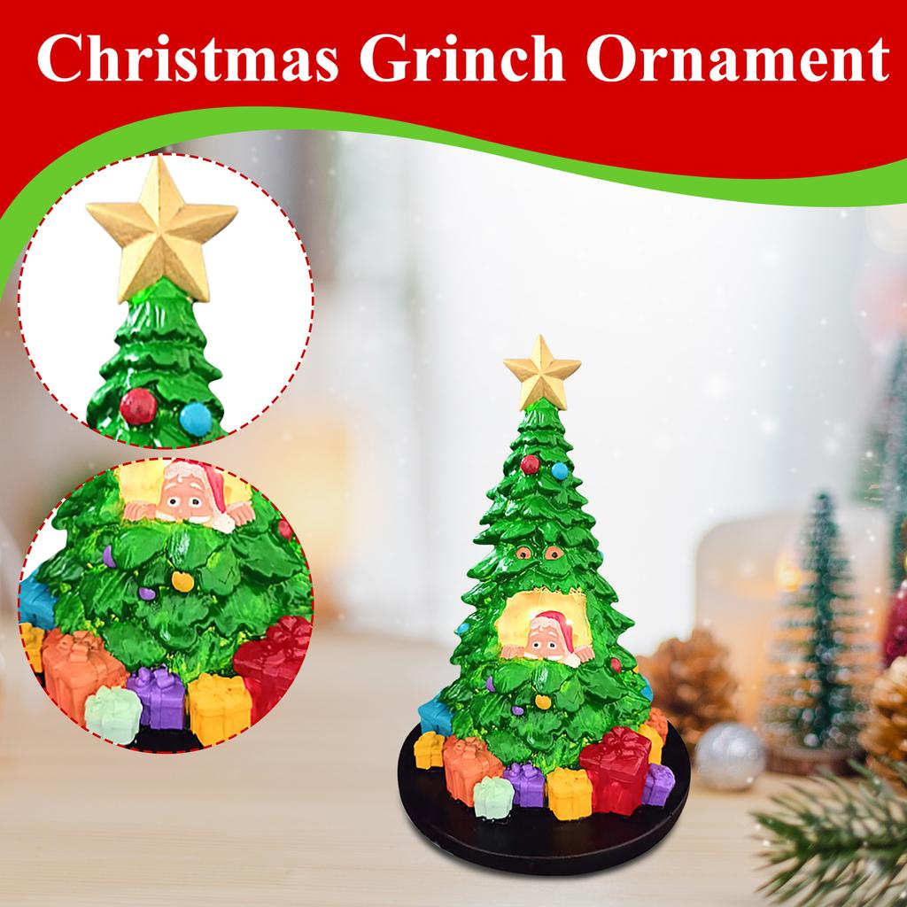 Leuchtender Weihnachtsbaum Alter Mann Harz Handwerk Ornamente Weihnachtsfeiertagsparty Innendekorationen