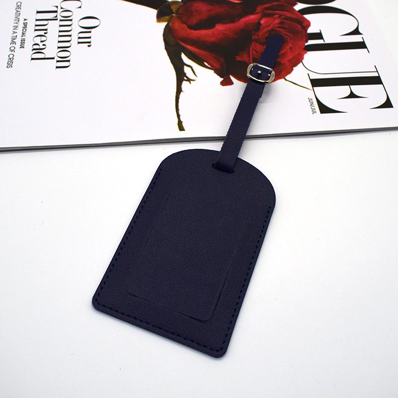 Customizable PU Leather Luggage Tag with Hardware Buckle & Signature Paper