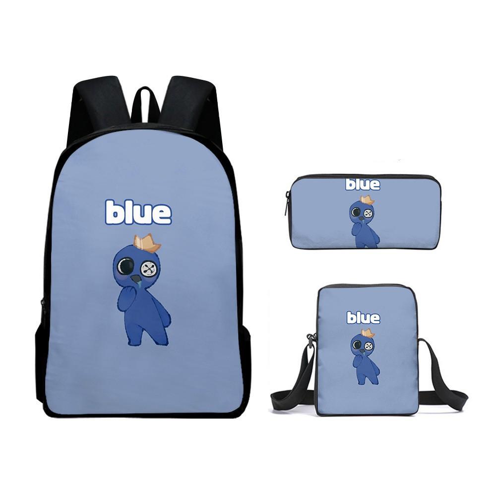 Rainbow Friends Zaino Scolastico Rainbow Friends Zaino Cartone Animato Borsa a Tracolla Astuccio Set da Tre Pezzi