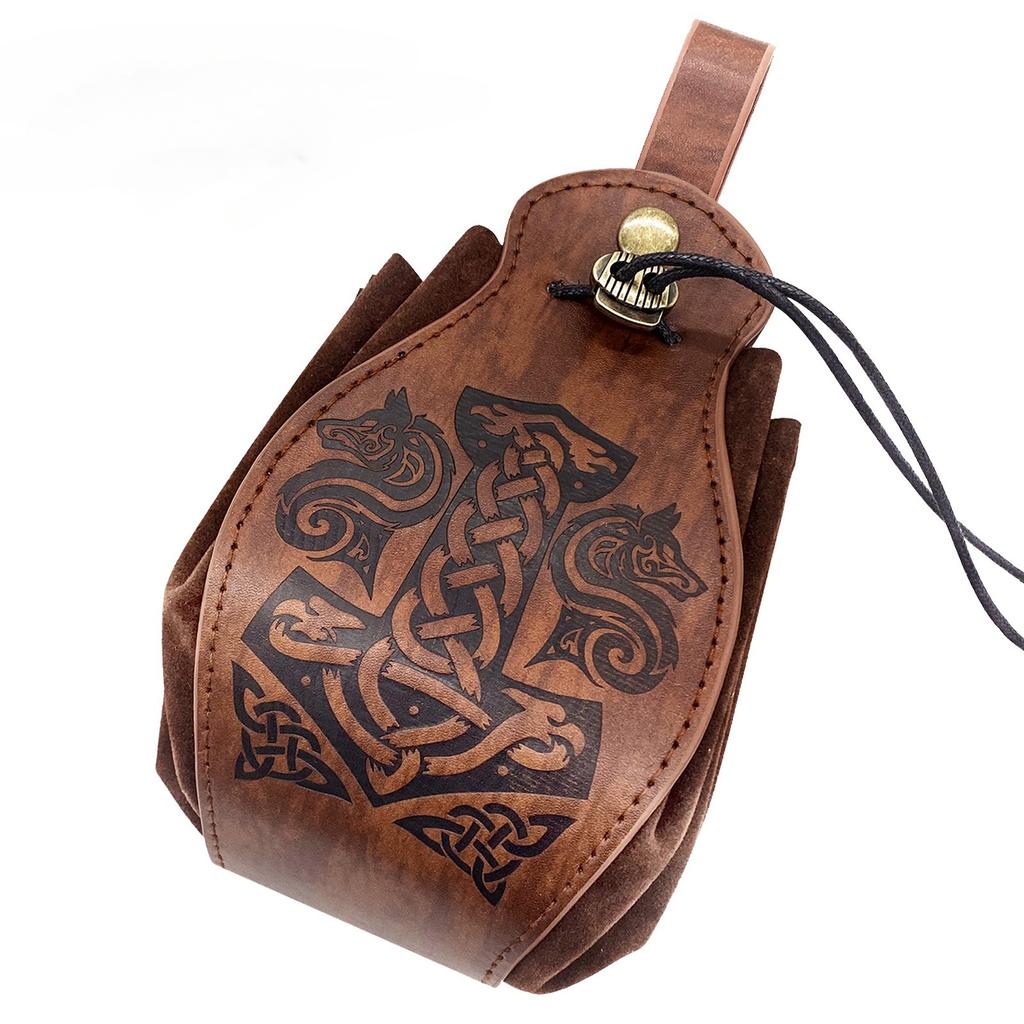 PU Leather Bag for DND Dice Game Tray 5 Celtic Designs Cute Drawstring Pouch  Role Playing RPG Gift Coin Purse