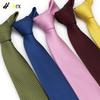 Men's Red Solid Color Silk-Polyester Tie for Weddings and Formal Events