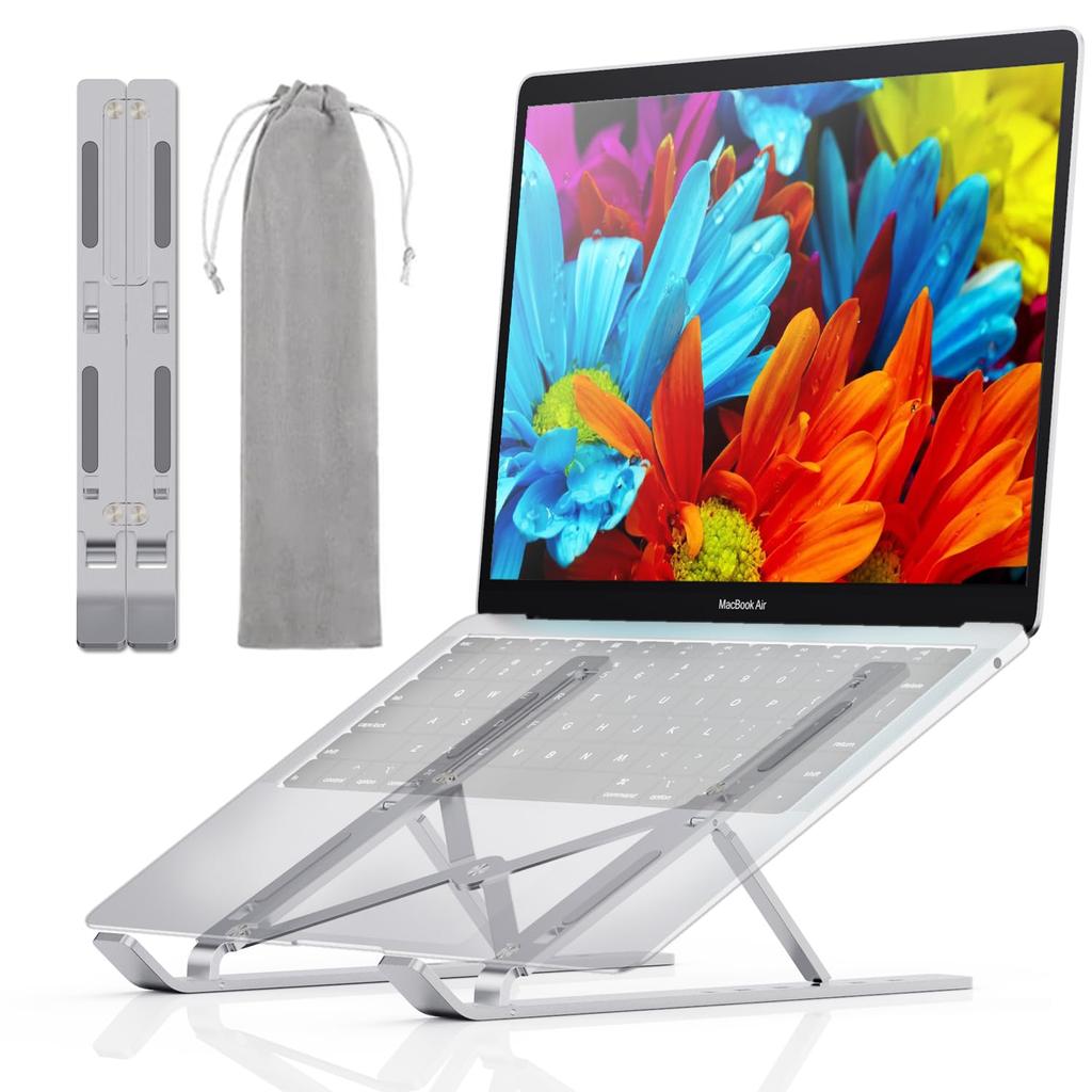 ZEEKK Laptop PC Aluminum Tablet Heat Ergonomic Adjustable Height and Angle In 6 Storage Work from Convenient To Compatible with Inches Stand, Stand,