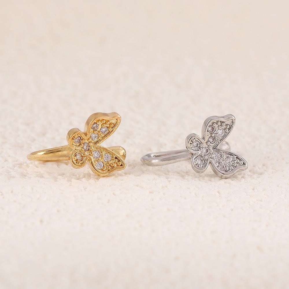 Design de Nicho Argola de Nariz Individualidade Borboleta Diamante Clipe de Nariz Moda Feminina Versátil Exquisito Pequena Joia de Piercing