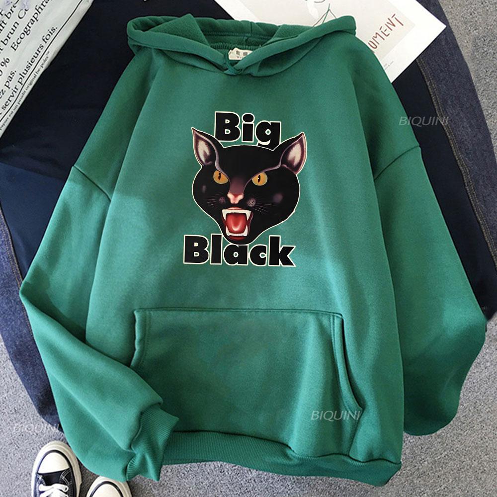 Big Black Band Hoodies CAT Graphic Printing Sweatshirts Heavy Mental Style Pullovers Hooded Men Women Clothes