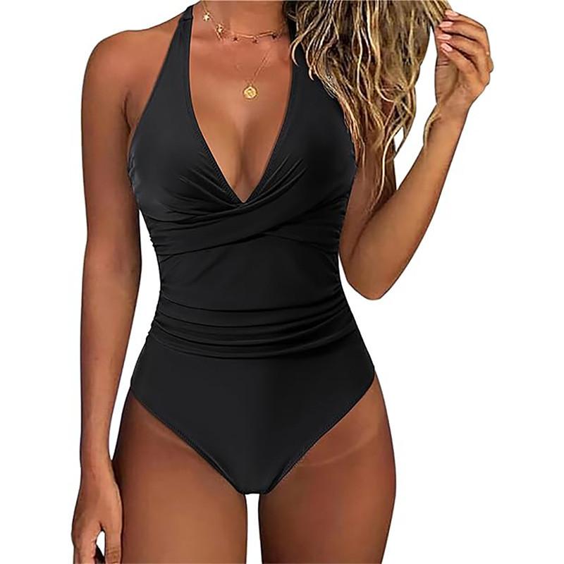 Womens Cross Back Swimsuit With Polyester Fabric For Water Sports