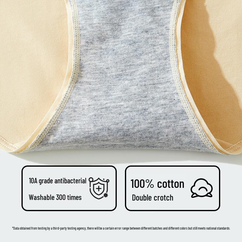 GUJIN Women's 10A Antibacterial High-Waist Cotton Briefs