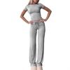 European Cross-border Casual Short-Sleeved Top and Long Pants Activewear Set for Home, Sports, and Yoga.