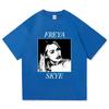 Freya Skye Vintage Halftone Porträt Grafik Unisex Schweres Übergroßes Streetwear Schwarzes T-Shirt für Musik & Popkultur-Liebhaber