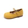 Korean Version of Girls' Shoes Suede Girls' Mary Jane Round Head Single Shoes Soft Sole Solid Color Simple Children's Leather Shoes Baby Shoes
