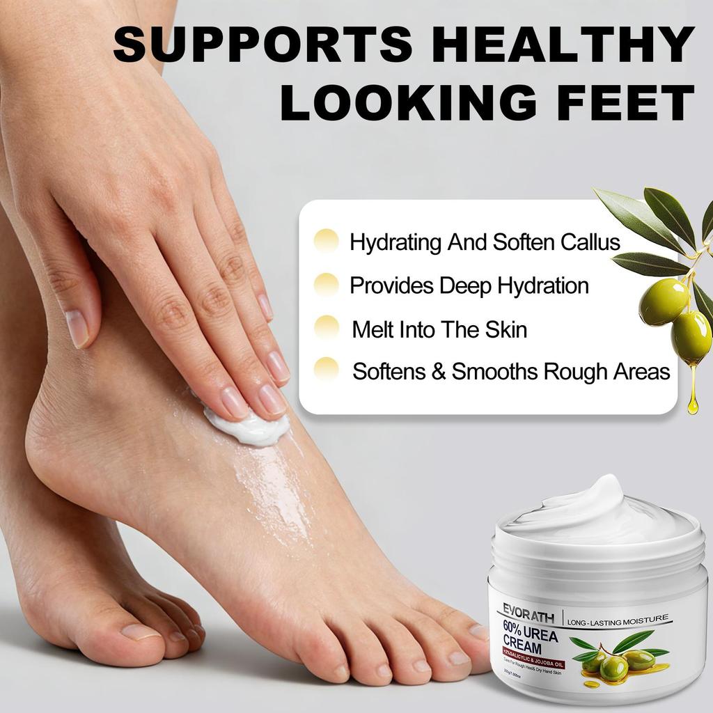 60% Urea Cream With Tea Tree Oil, Aloe Vera, And Vitamin E, Maintains Skin Hydration, For Cracked Hands And Feet, Targeting Rough, Cracked Skin-200G