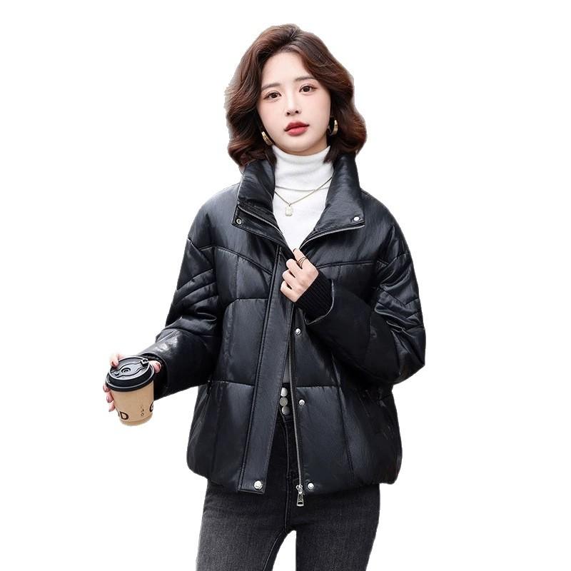 European and American cotton-padded clothes down cotton-padded clothes women's new fashion cotton-padded jackets loose thickened gloves hooded jackets