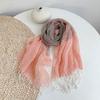 Colorful Lattice Scarf Women's Spring And Summer Breathable Linen Scarves