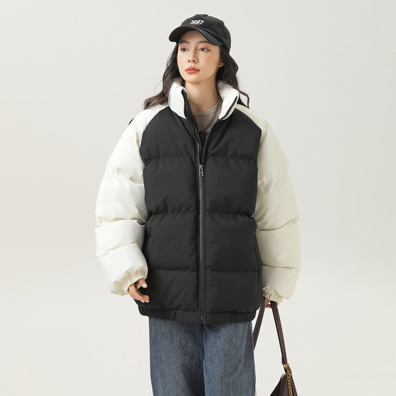 Stand-up Collar Cotton-padded Clothes Men's Winter Windproof Velvet Thickened Cotton-padded Clothes Couple Thickened High-quality Cotton-padded Jacket