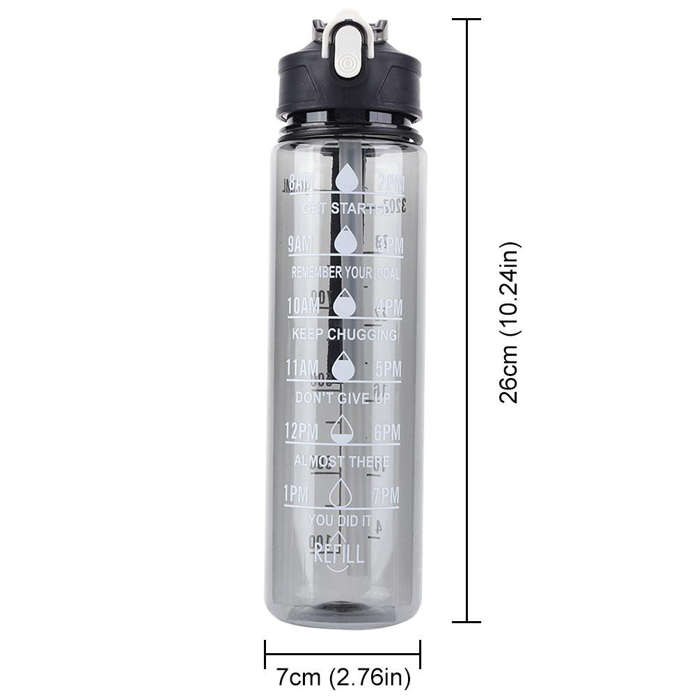 900ml Wasserflasche Motivierende Sportwasserflasche Auslaufsichere Trinkflaschen Outdoor-Sport Reisekessel Trinkwasserflasche