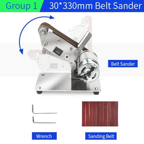 Belt Sander Grinder Adjustable Angle Belt Sander Machine Knife Cutter Edges Sharpener DIY Polishing Grinding 7 Speed Regulation