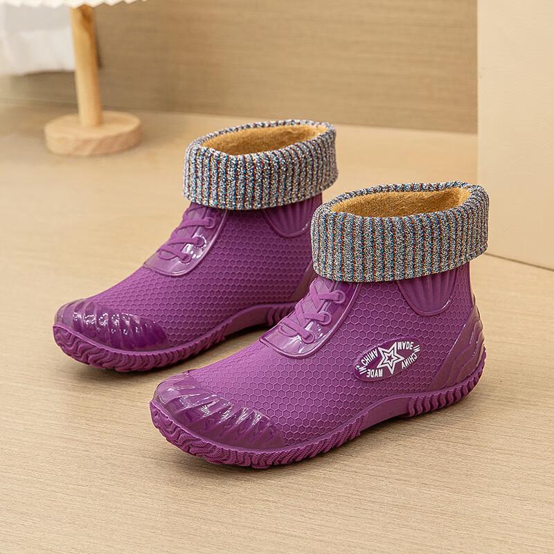 Теплые нескользящие резиновые сапоги Longchan