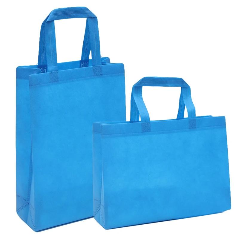 10PCS Colorful NonWoven Reusable Tote Bags  Large Eco Friendly Storage for Shopping Custom Logo (Extra Fee) Cloth Fabric Pouches