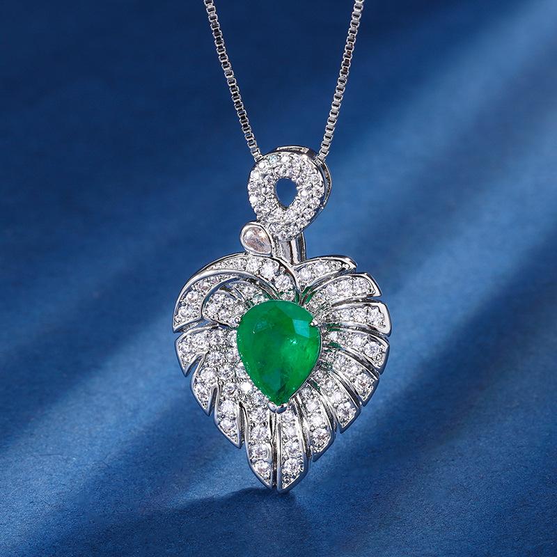 Jewelry Copper Bottom Gold-Plated Simulation Color Treasure Red Corundum Love Temperament Set Female Water Drop 8 * 10