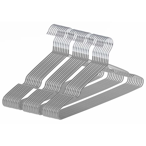 Set of 30 Non-Slip Hangers, PVC with Special Rubber Coating to Prevent Sagging, Slim, Lightweight, Stylish, Non-Slip, and Non-Slip Clothes Hangers for