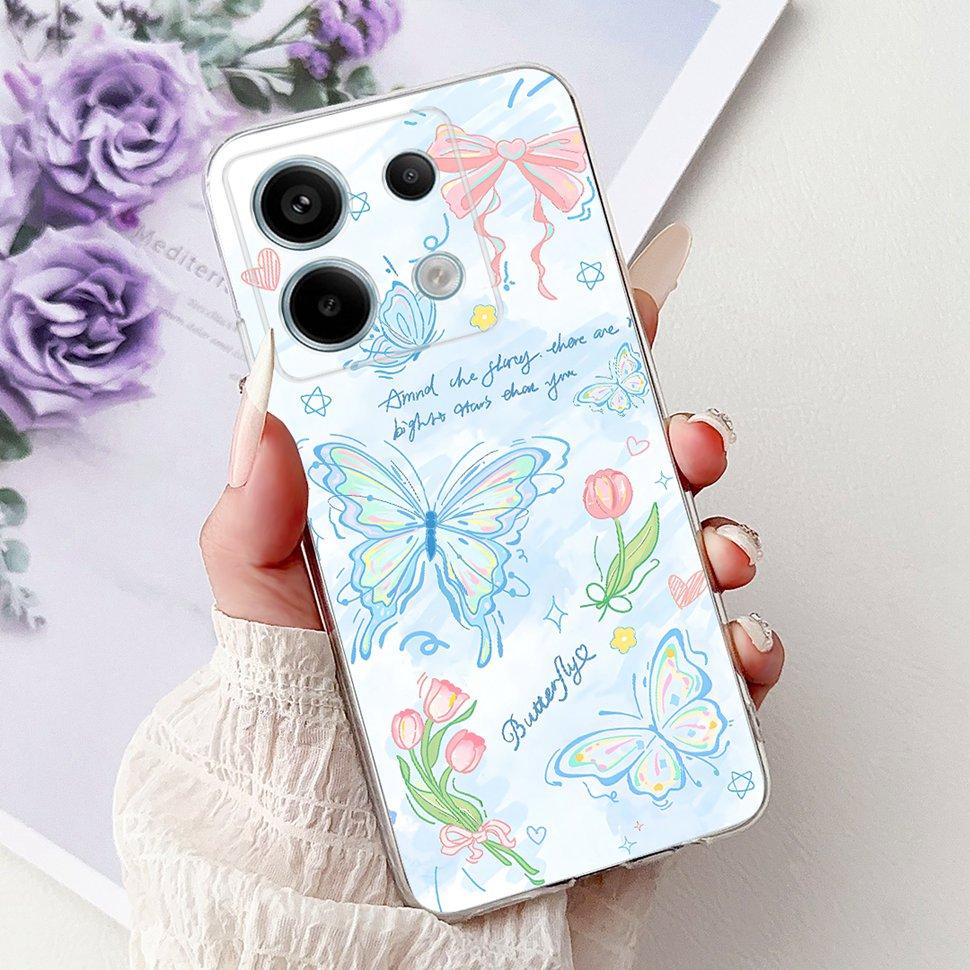 For Xiaomi Redmi Note 13 Pro 5G Case Fashion Butterfly Soft Silicone Phone Back Cover For Redmi Note 13 Note13 Pro Case Funda