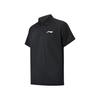 Li Ning Badminton Series Breathable Comfortable Casual Lightweight Short Sleeve Polo Shirt Unisex tops Black APLU961-1