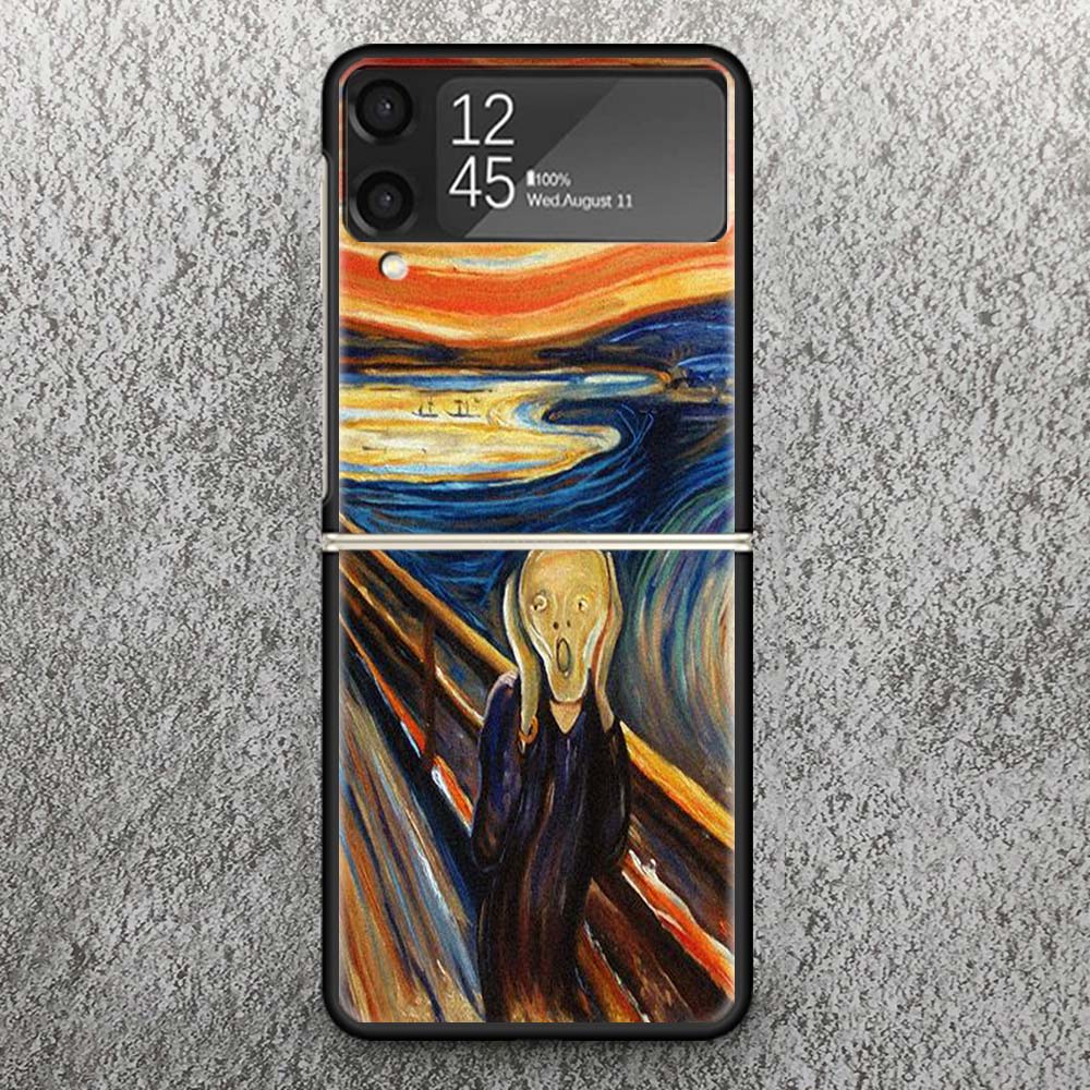Van Gogh oil Art Painting Print Case For Samsung Galaxy Z Flip 3 4 5 6 7 5G Phone Shell Flip7 Flip6 Flip5 Flip4 Flip3 Pattern Co