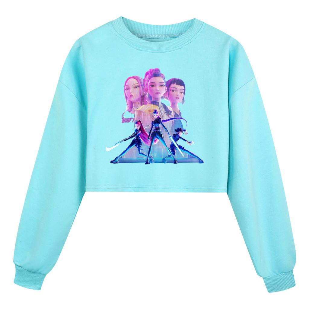 

Дитячий Дівчачий Аніме Мультяшний ПОП Співачка Супер Зірка Міра Румі Зої З Принтом Повсякденний З Довгими Рукавами Круглий Виріз Світшот Топ 120Cm небо синє кольору