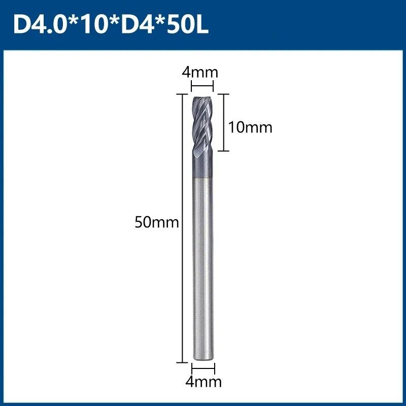 

XCAN Milling Cutter 4 Flute Milling Cutter Router Bit 1-12mm HRC 50 Carbide End Mill TiALN Coated CNC Machine Milling Tools D4.0x10xD4x50L
