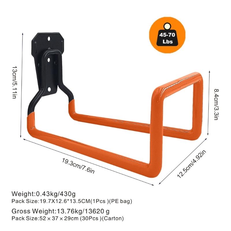 2 Pieces Sturdy Garage Hangers for Bikes and Ropes Water Pipe Holders Workshop Storage Solution Garden Tools Brackets