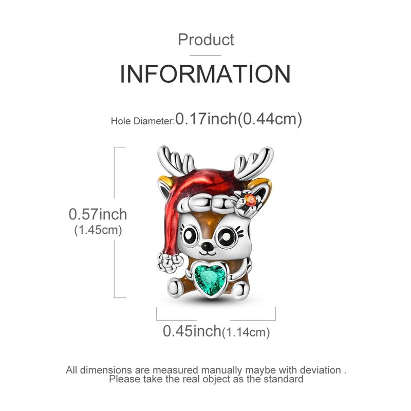 Winter Copper Original Christmas Charms Bead Pendant Fit Original Bracelet Necklace For Women Diy Jelwelry Gift