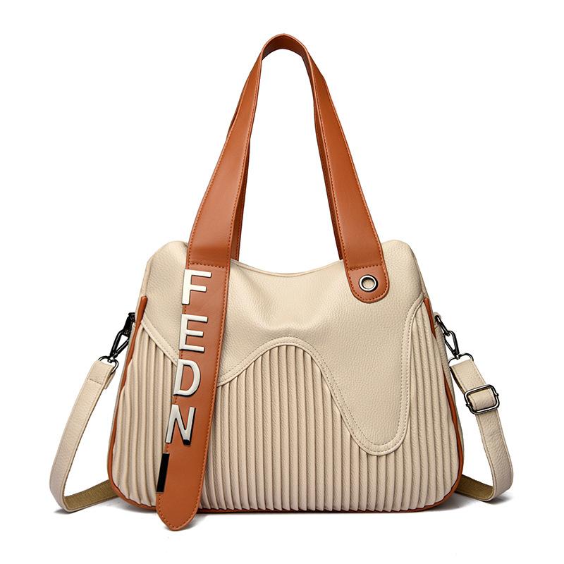 Hand-held Tote Large Bag, Simple Pleated Women's Single-shoulder Bag, Crossbody Bag