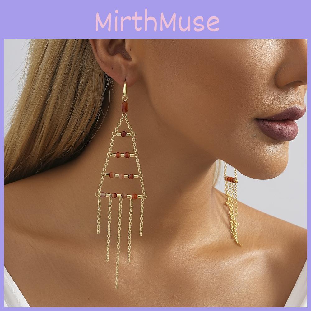 Fashionable Gold Triangle Crystal Earrings For Women Elegant Style Street