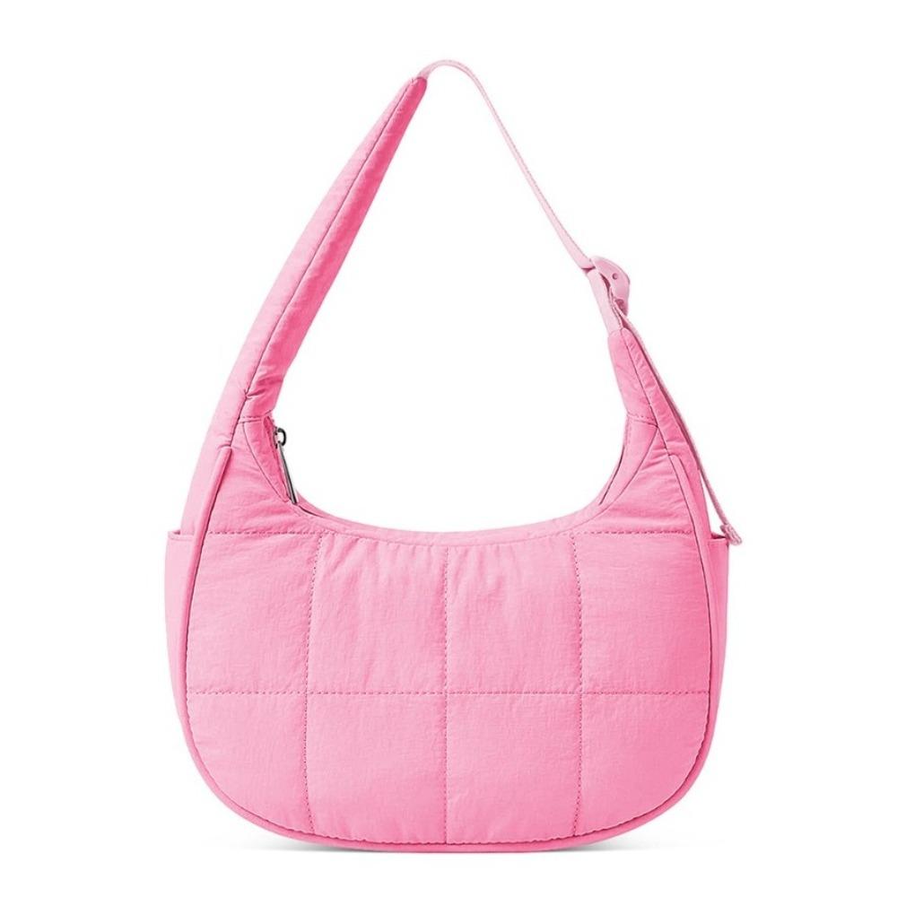 Fashion Nylon Handbag with Adjustable Strap Waterproof Underarm Bag Large Capacity Quilted Puffer Shoulder Bag Woman Girl