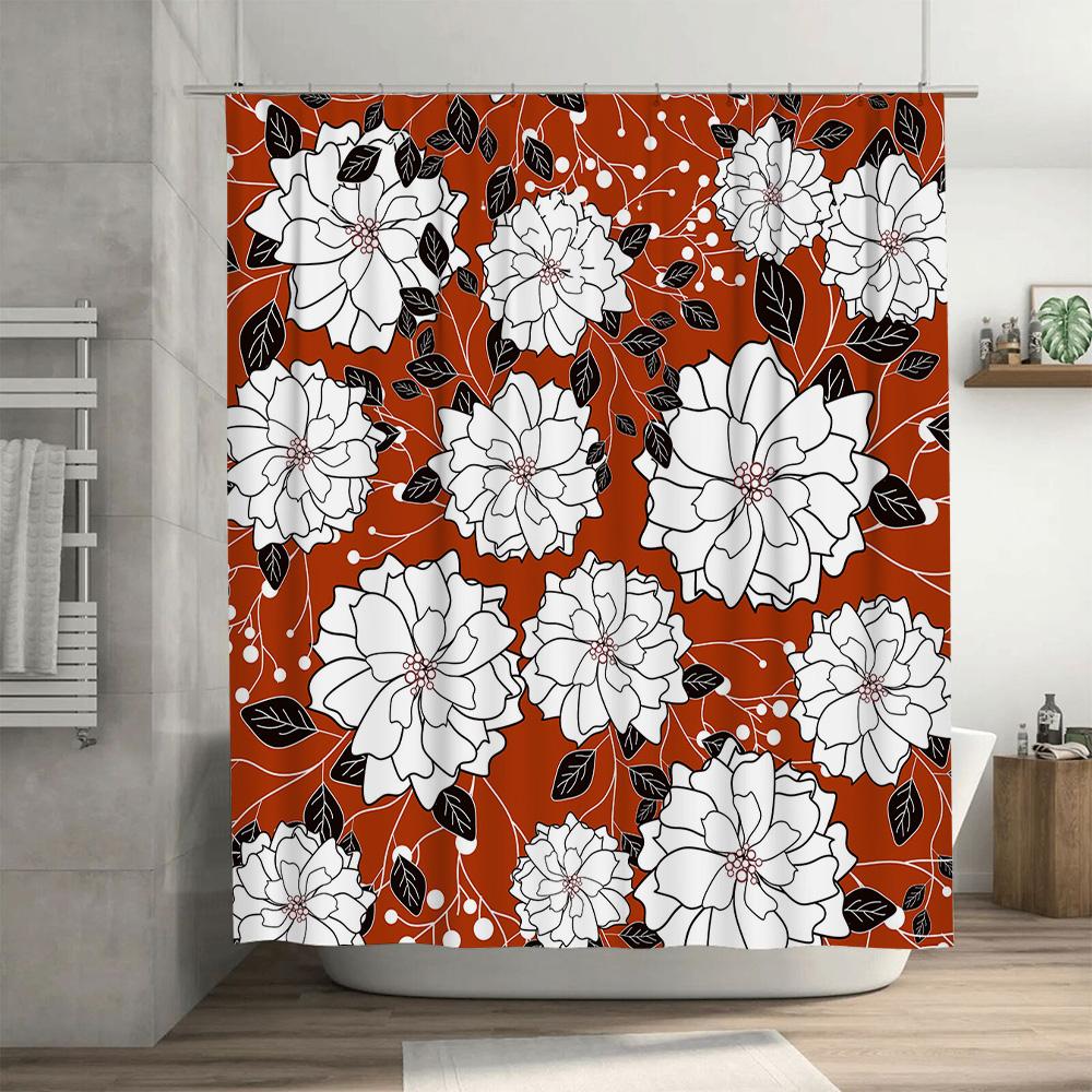 Floral Shower Curtain Home Decor Waterproof Bathroom Decoration 3D Printed White Black Red Design Window Curtains for Kids Bathr