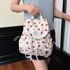Mochila escolar estilo ins coreano de pana para mujer con estampado dulce mochila pequeña para estudiante mochila casual con cordón para ir al trabajo